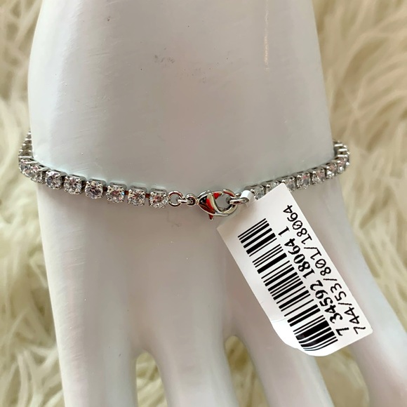 Cubic Zirconia Tennis Bracelet in Fine Silver Plate - Picture 3 of 4